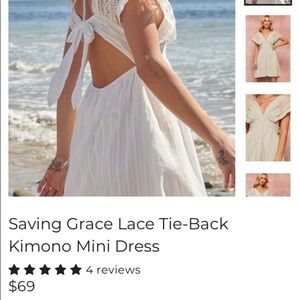 Promesa | M | Saving Grace Lace Tie-Back Kimono Mini Dress